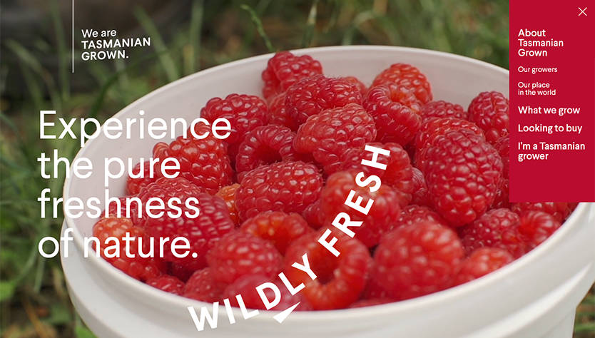 Tasmanian Grown desktop view