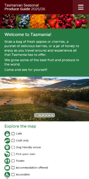 Tasmanian Seasonal Produce Guide mobile view